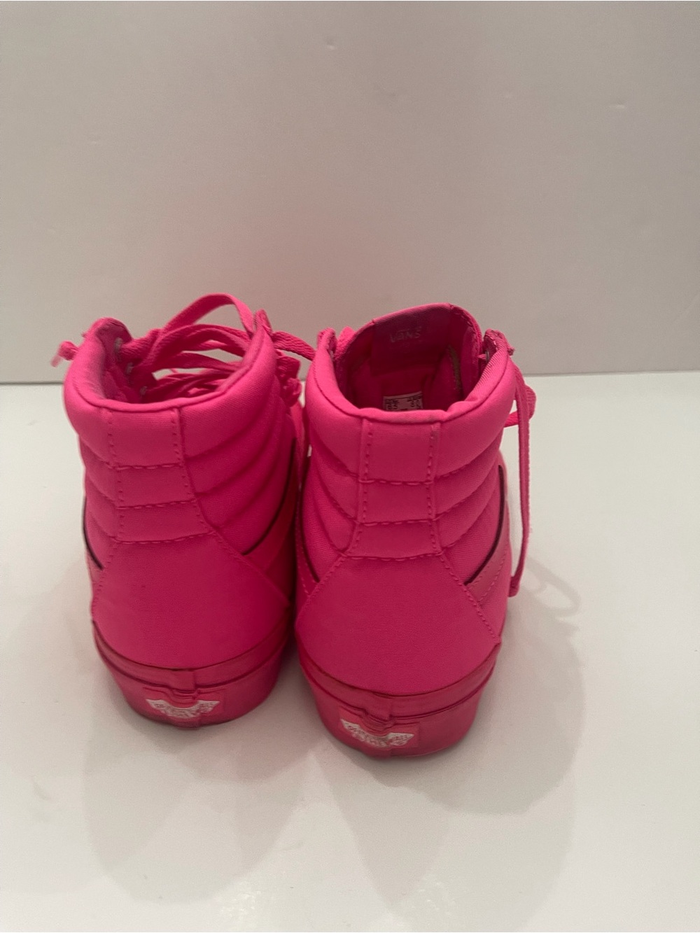 Vans Sk8-Hi Kids US Size 8 W Size M 6.5 Hi Top NEON PINK Skate Shoes Sneakers - Picture 5 of 8